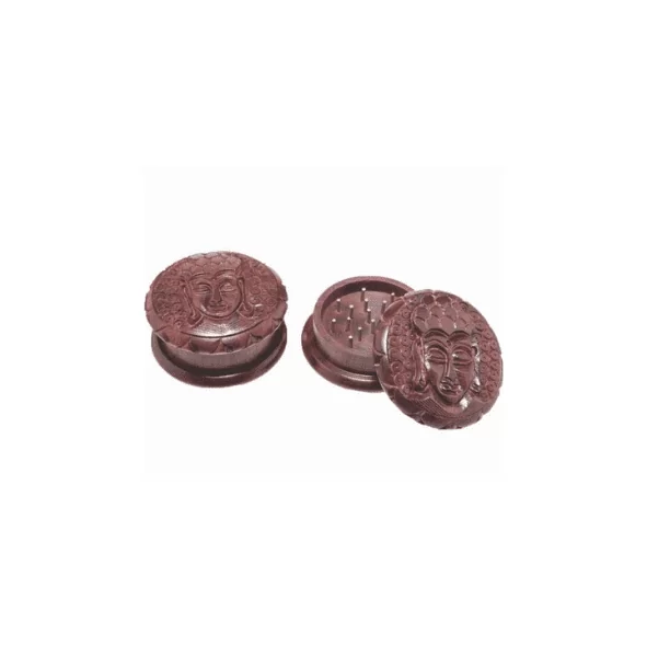 ROSEWOOD GRINDERS- CARVED BUDDHA LID- 2 PARTES | A Loja da Maria
