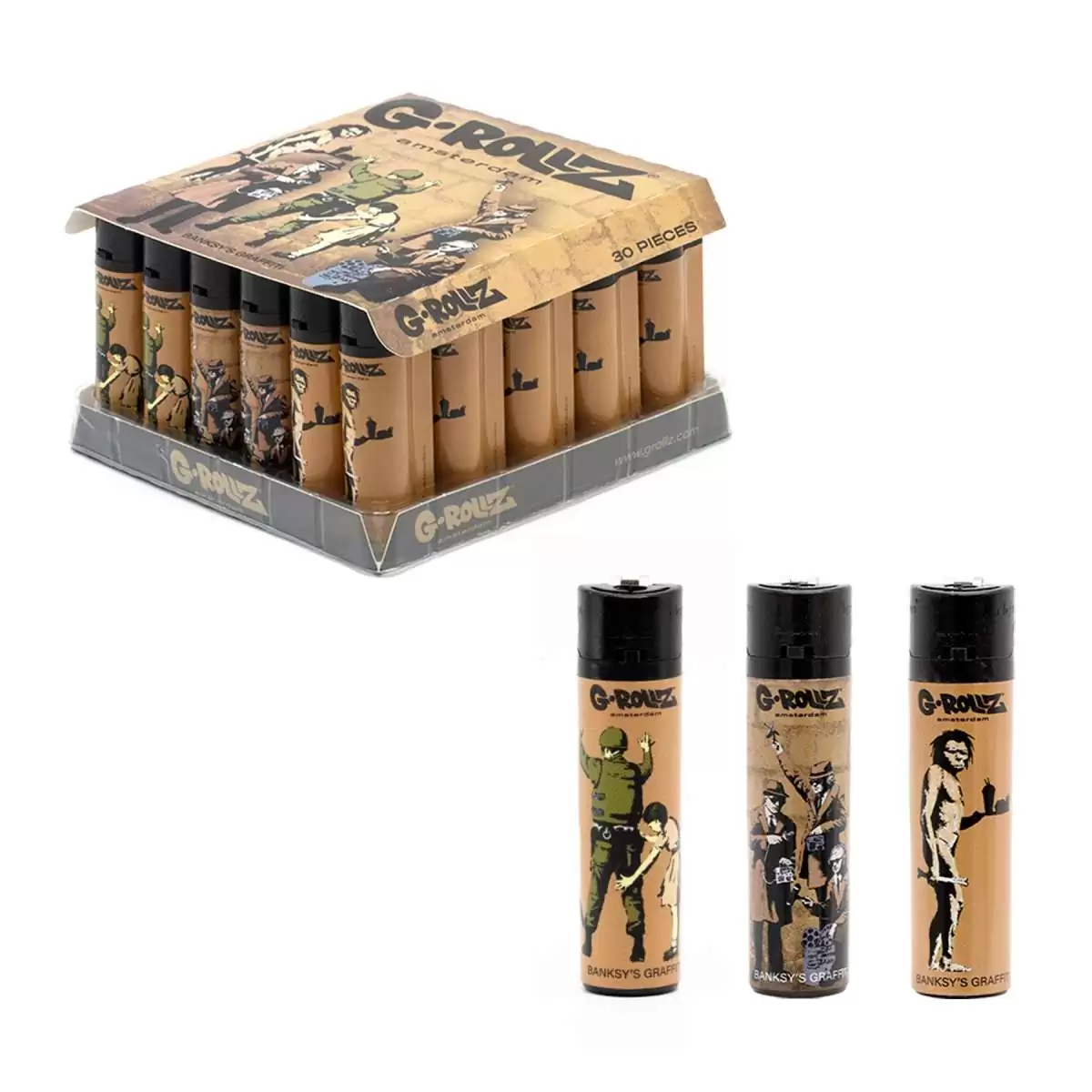 ISQUEIRO GROLLZ – BANKSY GRAFFITI BROWN | A Loja da Maria