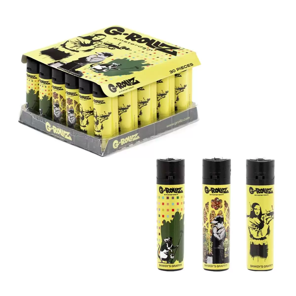 ISQUEIRO GROLLZ - BANKSY GRAFFITI YELLOW 2 | A Loja da Maria