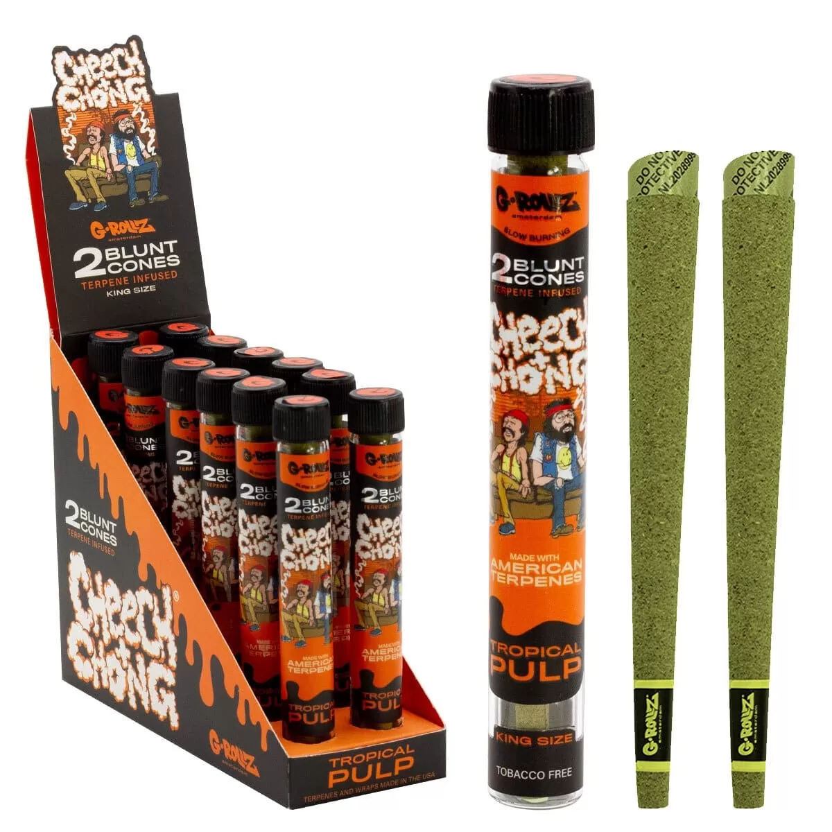 G-Rollz | CHEECH AND CHONG TROPICAL PULP 2x Cones De Blunt Com Infusão De Terpenos