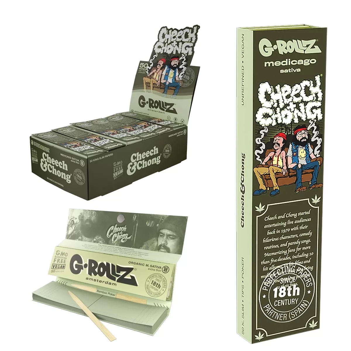 MORTALHAS G-ROLLZ KINGSIZE SLIM CHEECH & CHONG 50 PAPERS + FILTROS