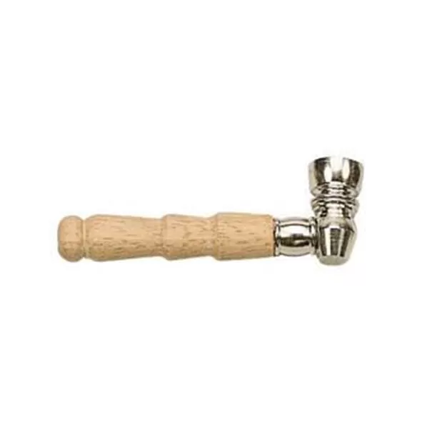 CACHIMBO MADEIRA E METAL 11cm | A Loja da Maria