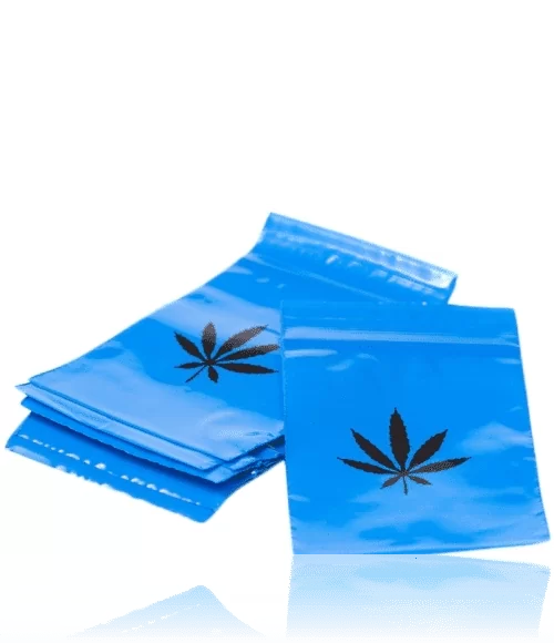 ZIP BAGS AZUIS COM FOLHA | A Loja da Maria