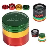 RAW x HAMMERCRAFT - GRINDER 4 PARTES - RASTA | A Loja da Maria